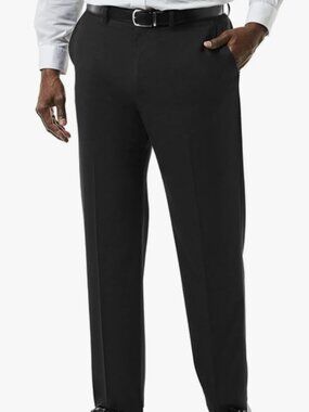 J.M. Haggar Men's B&T Classic Fit Stretch Suit Separate Pants Black 48WX30L